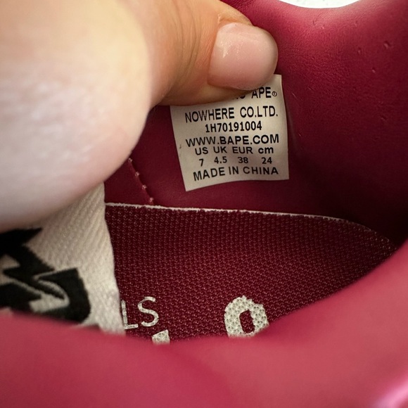 Bape Pink Suede Bapesta Women’s sneakers Size 7 Barbie Rare - Picture 8 of 10